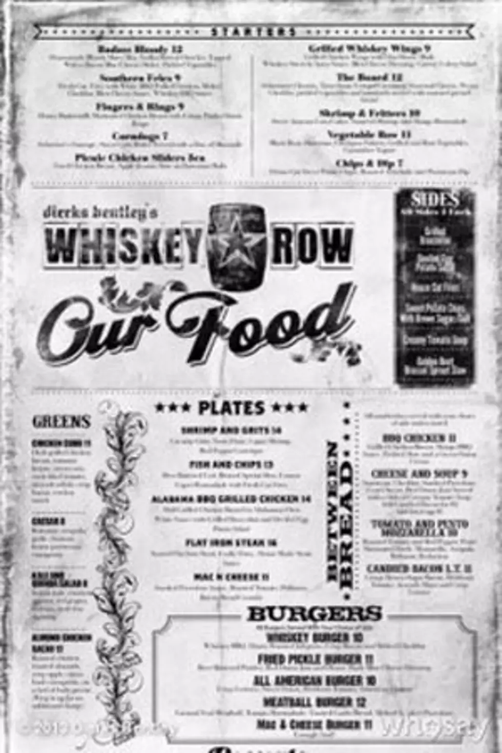 Dierks Bentley Shares Menu From His Brand New Scottsdale Bar, Whiskey Row