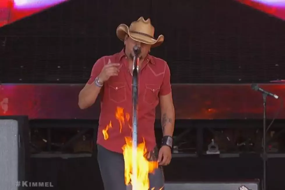 Jason Aldean Stops by &#8216;Jimmy Kimmel,&#8217; Brings Pyro and Two New Tracks [Watch]