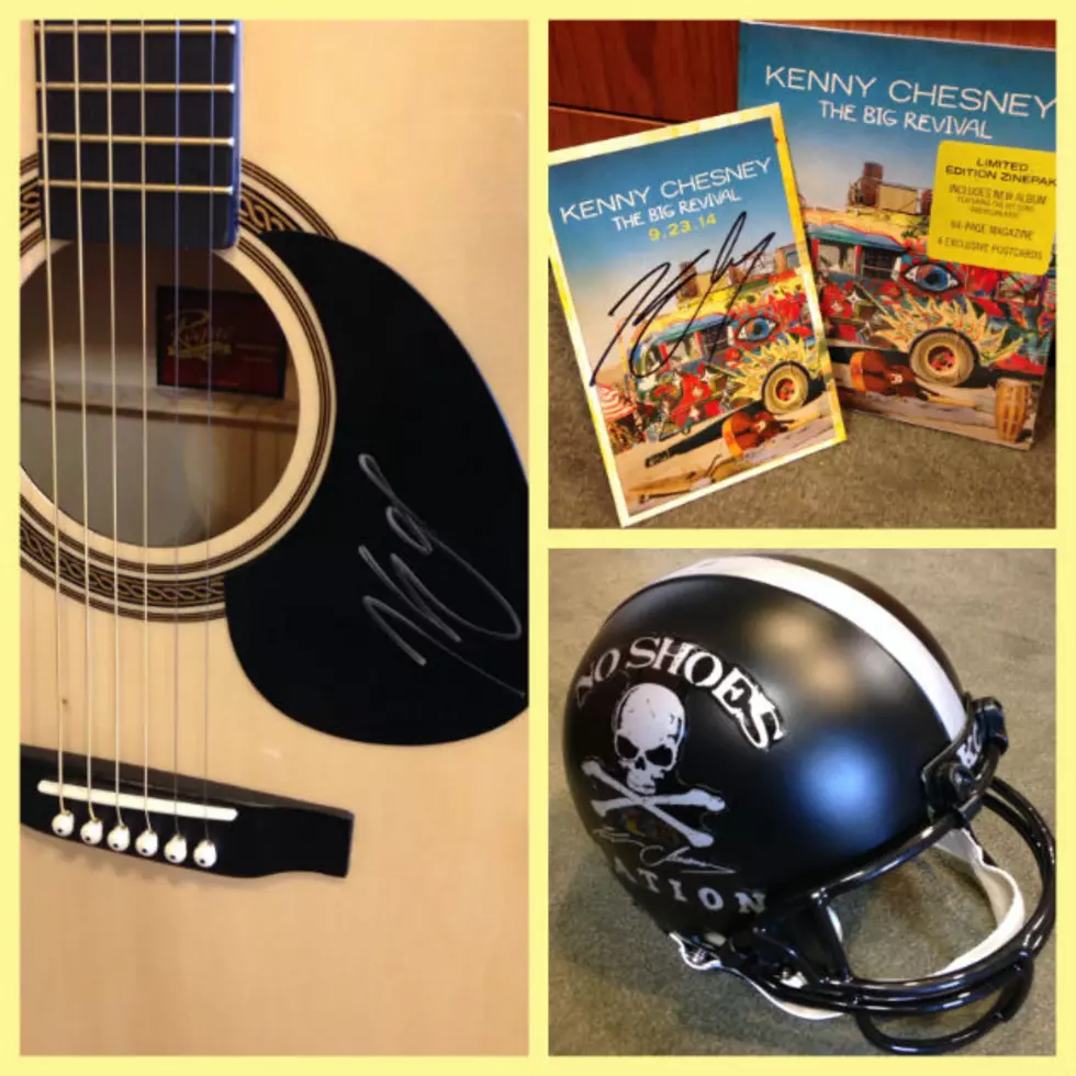 Win a Kenny Chesney Autographed Guitar, CD and Custom Football Helmet
