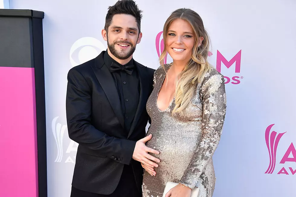 Thomas Rhett, Wife Lauren and Growing Bump Hit the ACM Awards Red Carpet