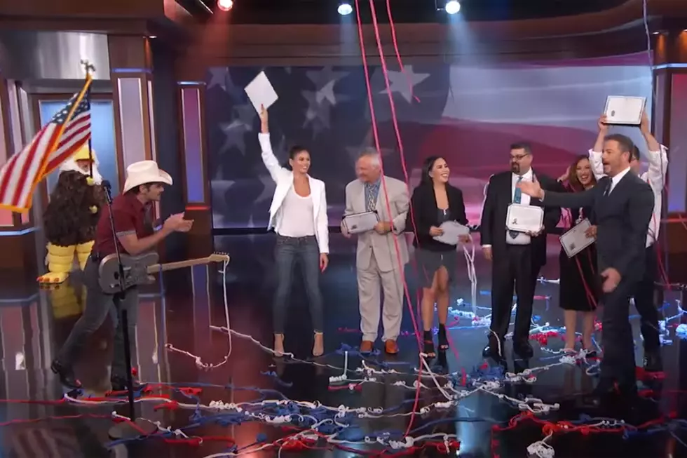 Watch Brad Paisley Welcome Immigrants to America on ‘Jimmy Kimmel Live!’