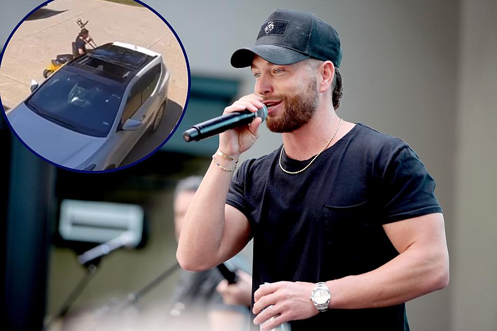 Chris Lane Crashed His Lawn Mower Into a Car and It Was Caught on the Security Camera [Watch]