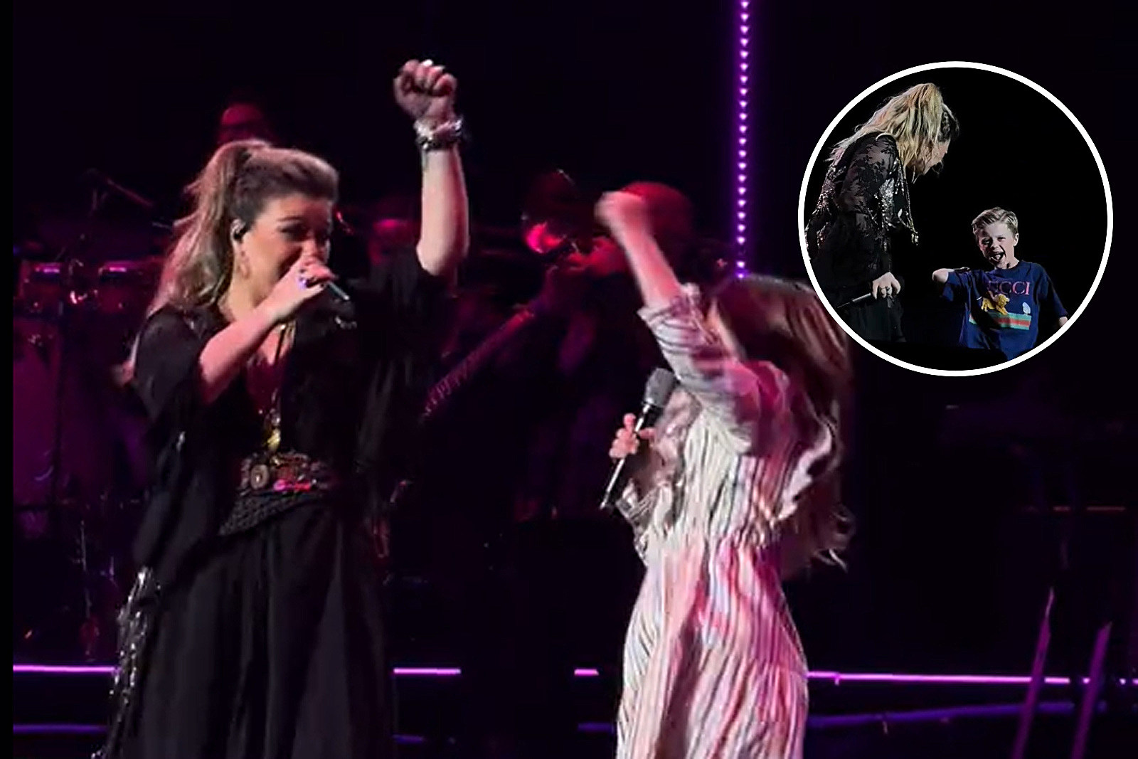 Kelly Clarkson's Adorable Kids Join Her Onstage in Las Vegas