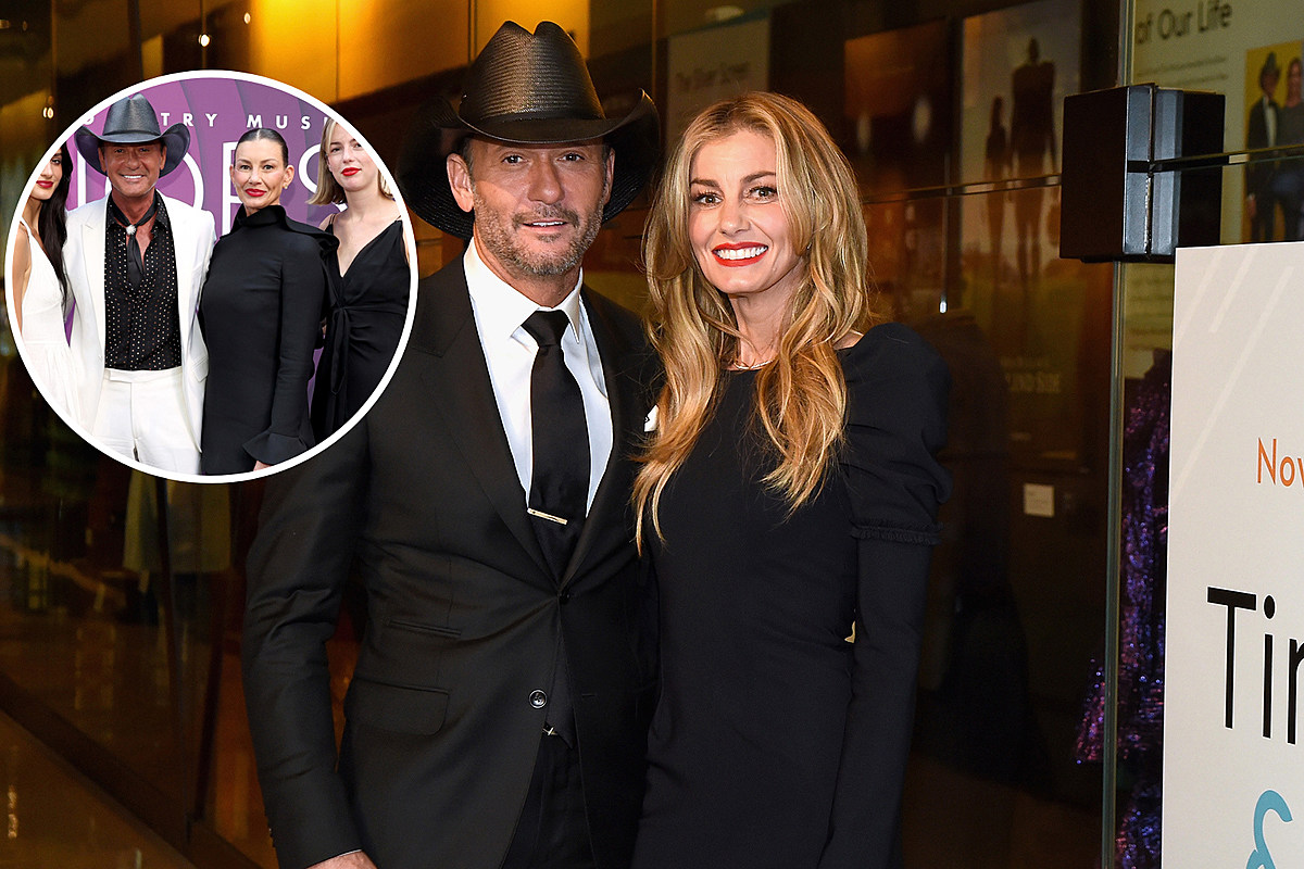 Tim McGraw and Faith Hill Pose with Two of Their Daughters at 2023