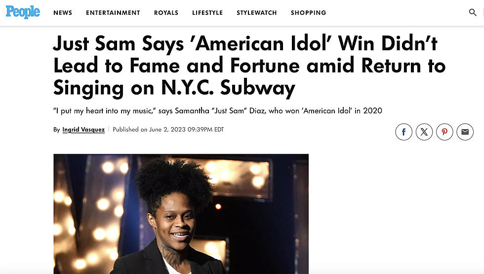 Screenshot of a People Article about Just Sam