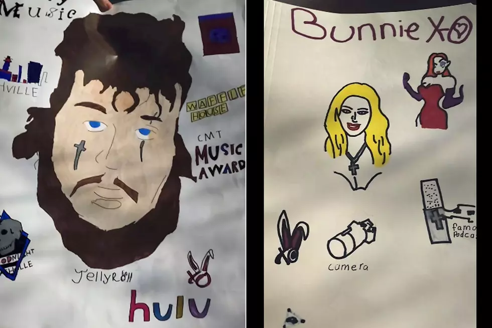 Pictures reportedly drawn by girls suspended in middle school