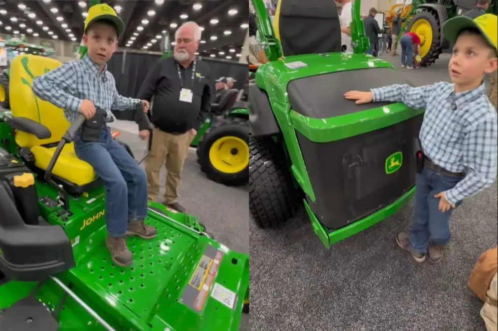 This Kid Admiring Tractor Equipment Is a Grandpa Reincarnated