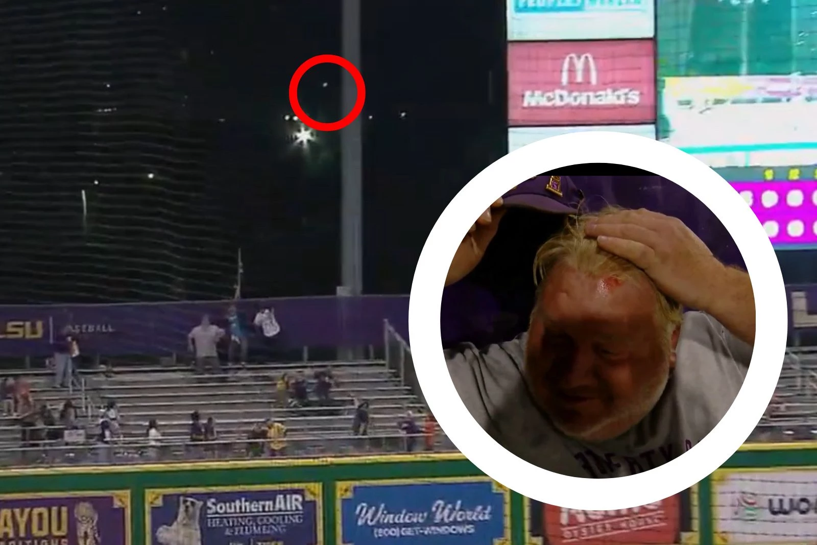 Baseball Fan Gets Blasted in the Head Trying to Catch Home Run