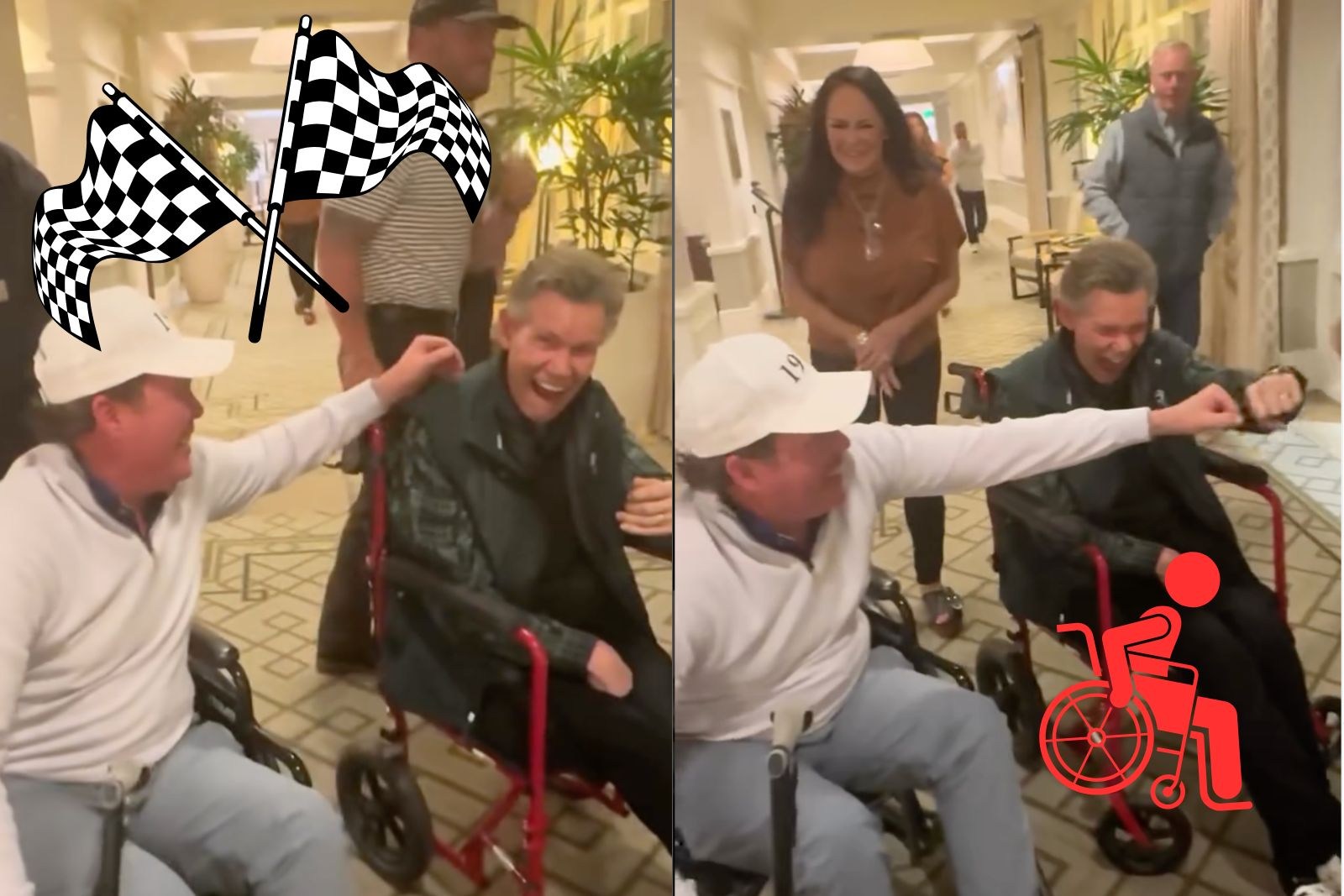 Randy Travis, Clay Walker Had a Wheelchair Race + It's Hilarious