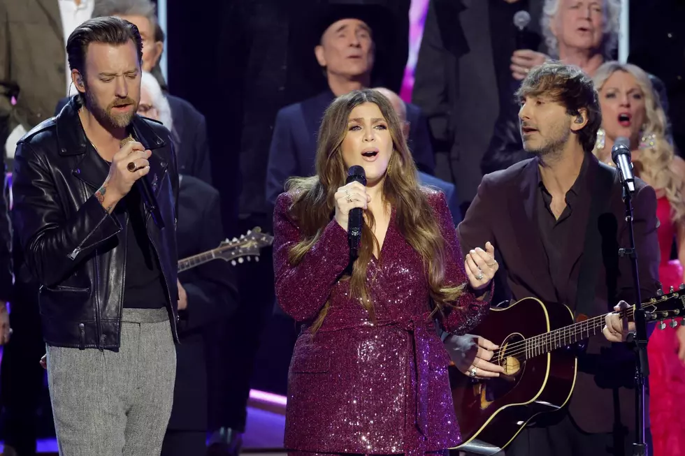Charles Kelley, Hillary Scott and Dave Haywood of Lady A perform onstage during Opry 100: A Live Celebration at Grand Ole Opry at the Ryman Auditorium on March 19, 2025 in Nashville, Tennessee.