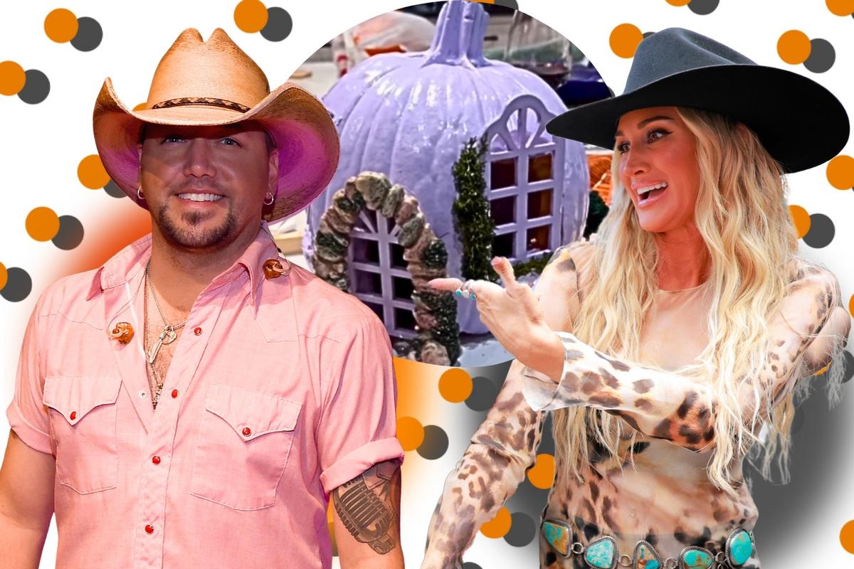 Jason Aldean + Wife Brittany Carve Most Beautiful, Least Scary Pumpkins Ever