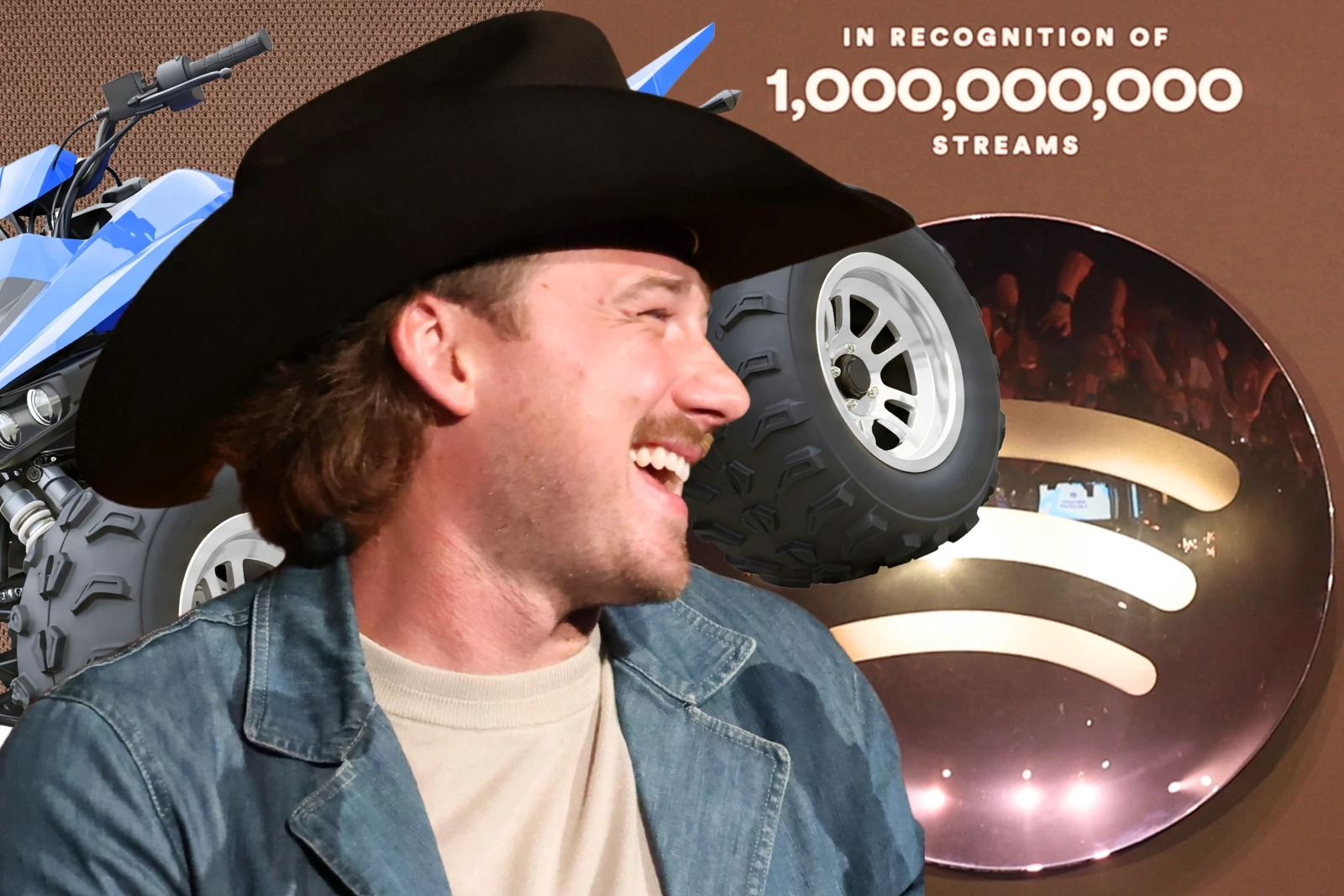Morgan Wallen Takes Apart Spotify Plaques + Uses As ATV Hubcaps