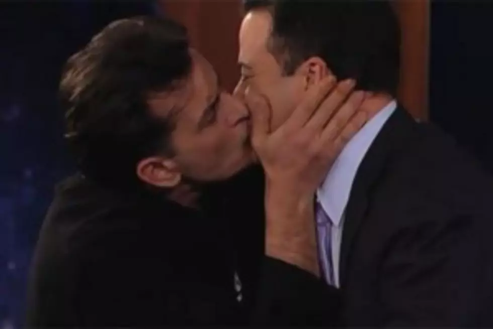 Charlie Sheen Kisses Jimmy Kimmel [VIDEO]