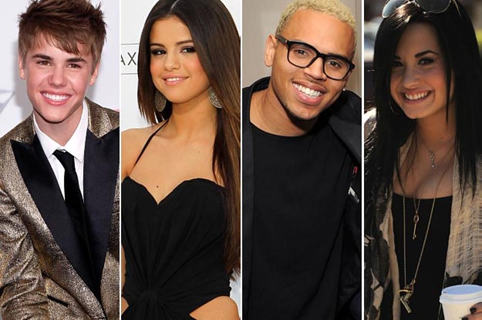 Justin Bieber, Selena Gomez Meet Up With Chris Brown, Demi Lovato for Movie Date
