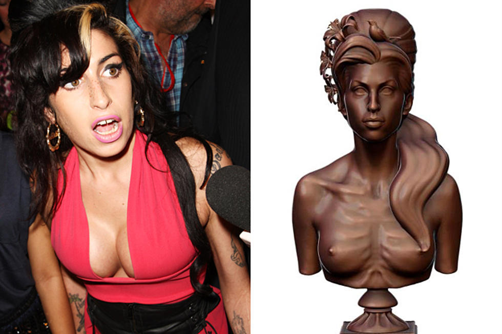 Amy Winehouse Topless in New Daniel Edwards Sculpture