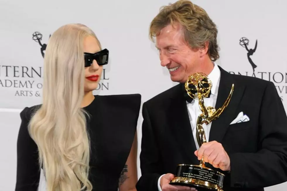 Lady Gaga Surprises Nigel Lythgoe With Emmy Award in New York