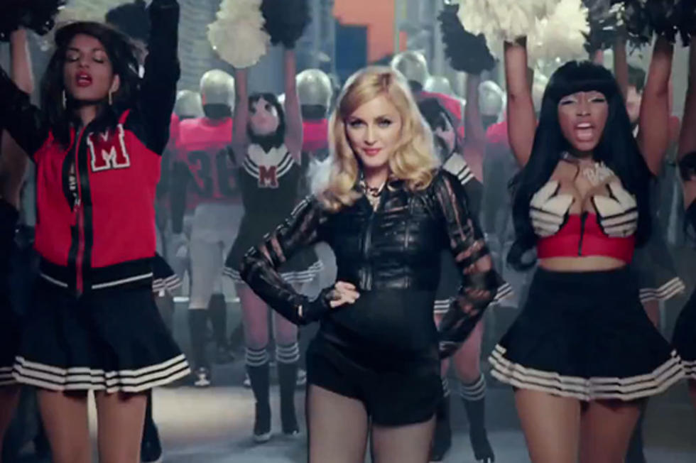 Madonna, Nicki Minaj + M.I.A. Rock Pom Poms in ‘Give Me All Your Luvin” Video