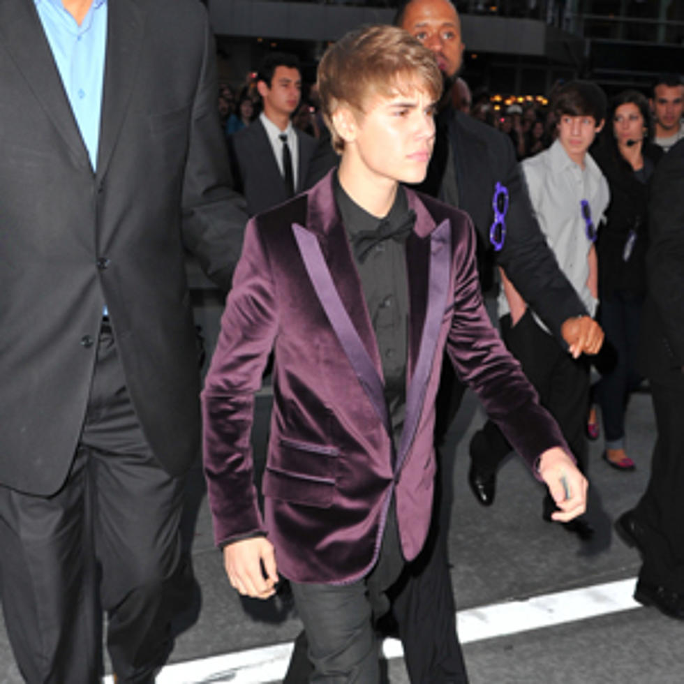 Justin Bieber Gets Dapper in Purple Suede Blazer