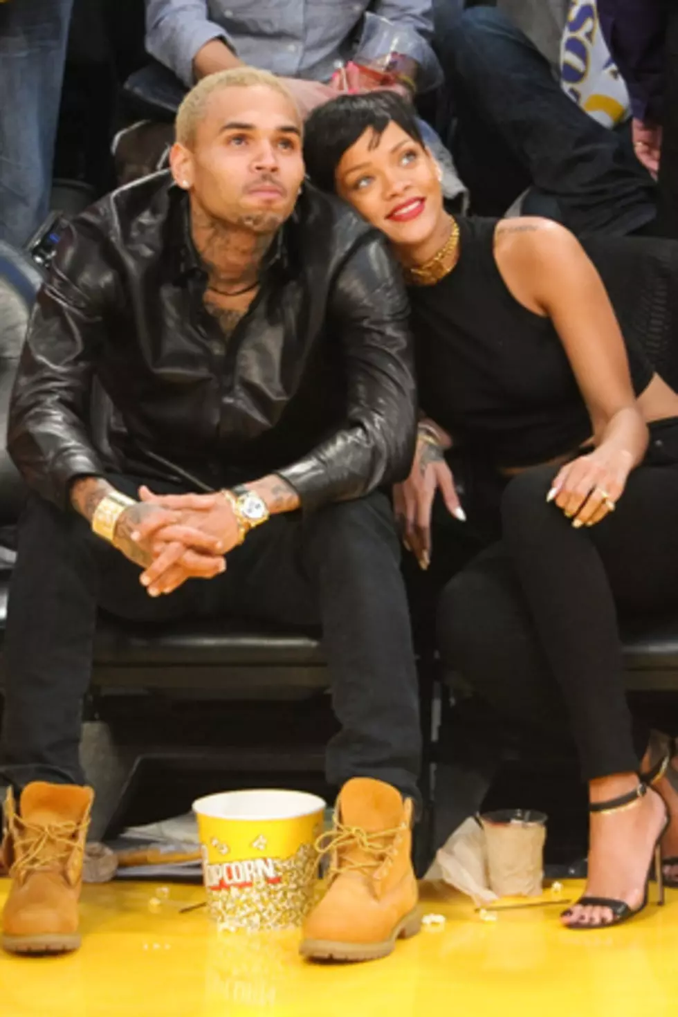 Chris Brown + Rihanna Went to the Lakers Game Together on Christmas Day