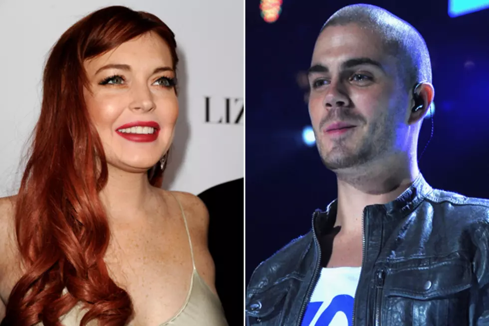 Lindsay Lohan Hangs With Max George + the Wanted at Z100 Jingle Ball 2012