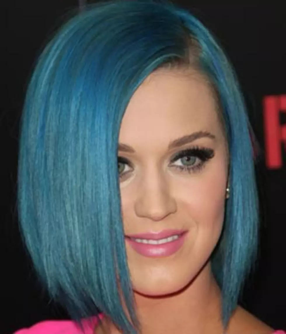 Angled Blue Bob &#8211; Best Katy Perry Hairstyles