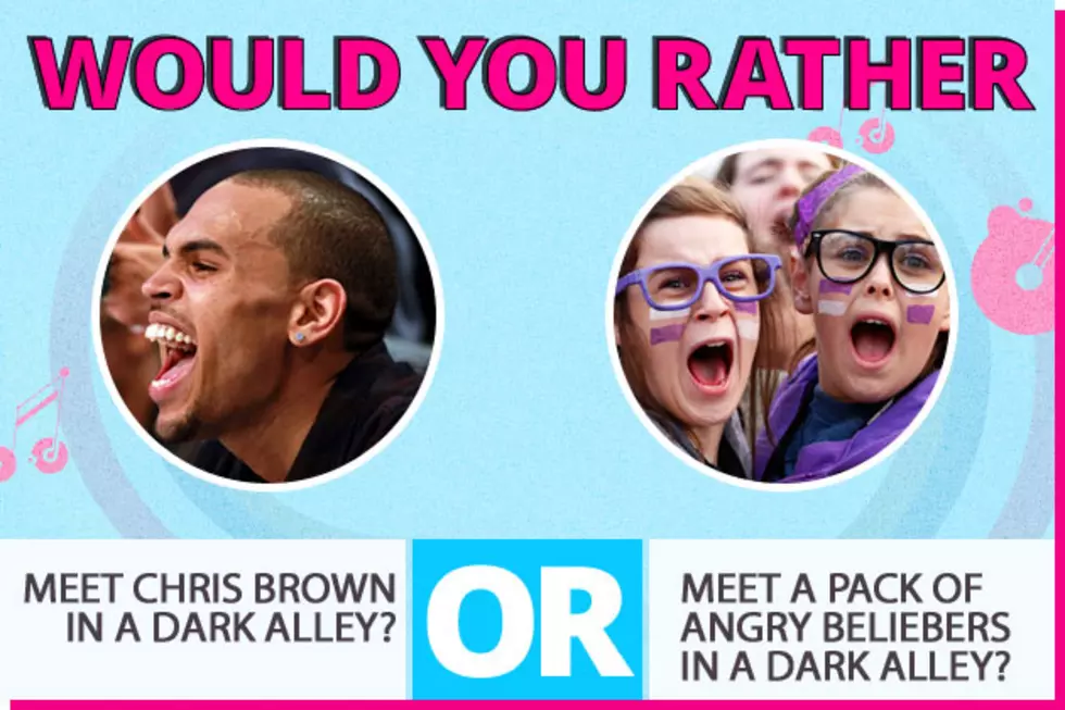 Would You Rather&#8230; Meet Chris Brown or a Pack of Angry Beliebers in a Dark Alley?