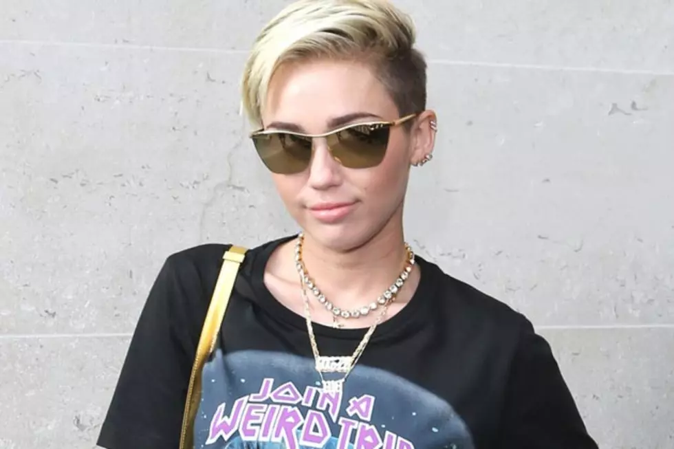 Miley Cyrus Wears $295 Balenciaga T-Shirt in London [Pics]