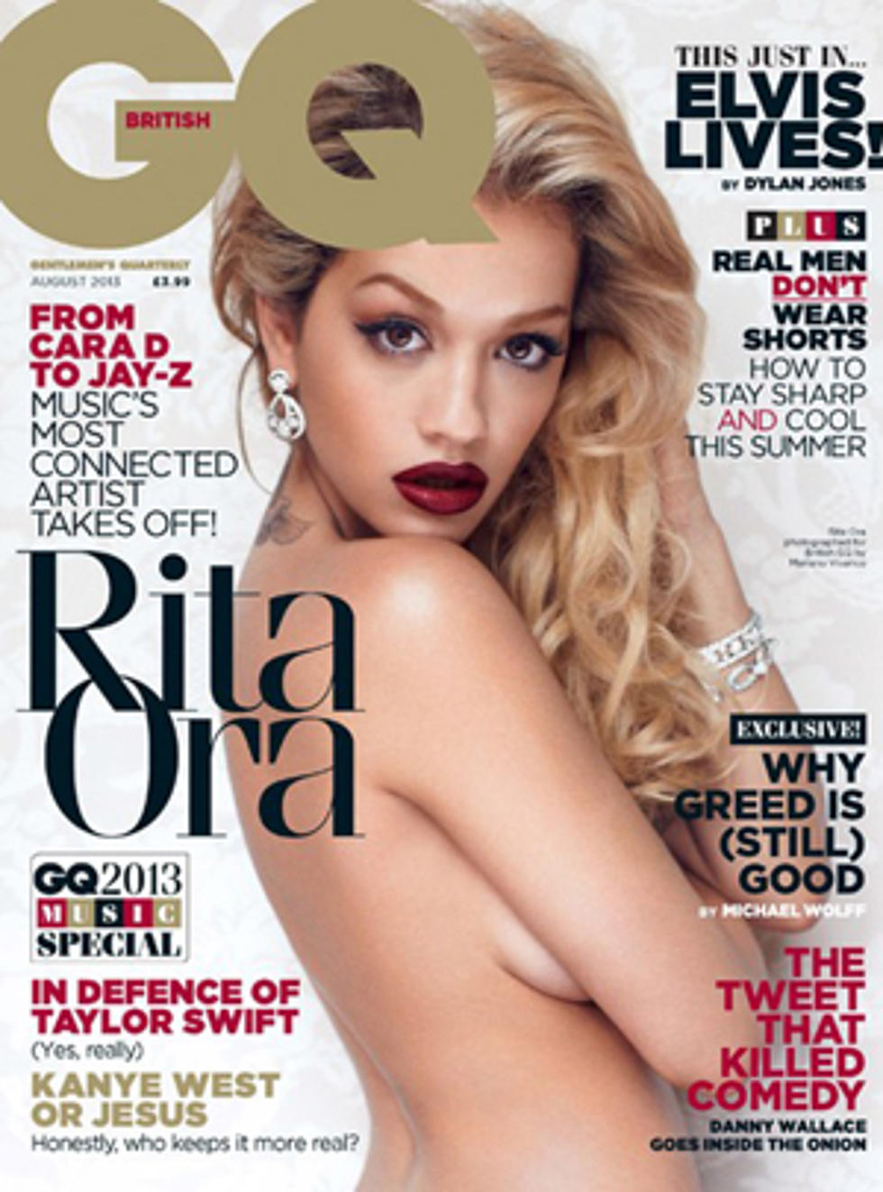 Rita Ora Poses Topless on British GQ Cover, Reveals How She Feels About Boyfriend Calvin Harris [Pics]