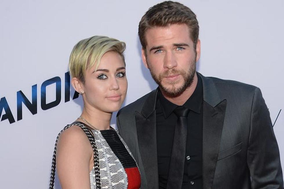 Miley Cyrus + Liam Hemsworth Reunite at &#8216;Paranoia&#8217; Premiere, Act Like &#8216;Strangers&#8217; [Pictures]