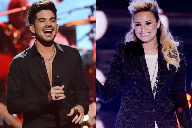 See Adam Lambert Demi Lovato in New Glee Photos