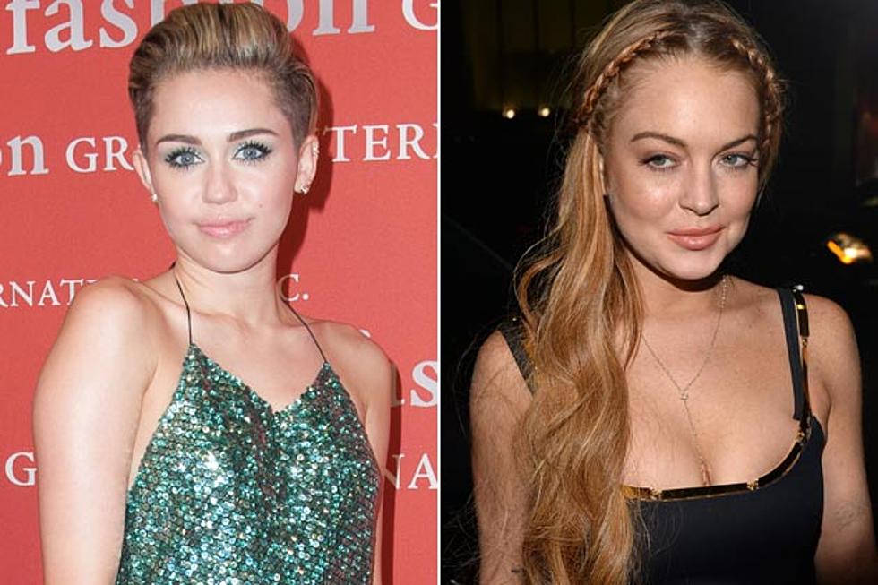 Miley Cyrus Parties With Lindsay Lohan in Boring Fashion