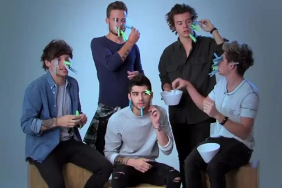 Watch One Direction Cover Themselves in Pegs + Silly String in Hilarious Videos