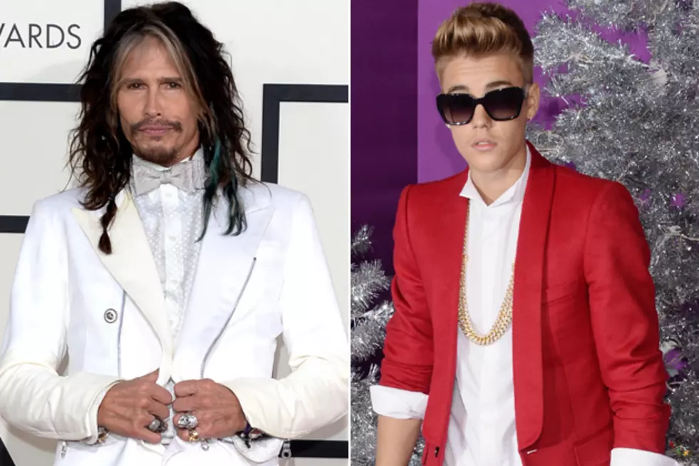 Steven Tyler Supports Justin Bieber Since He's Rich + Famous