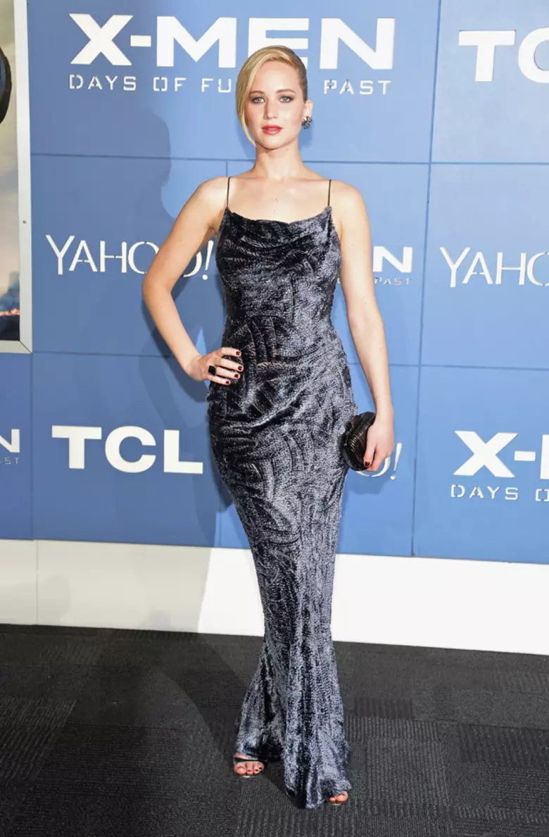 jennifer lawrence blue dress Blue Jennifer Lawrence Cutout Dress Backless Prom Red Carpet Evening D Hoprom