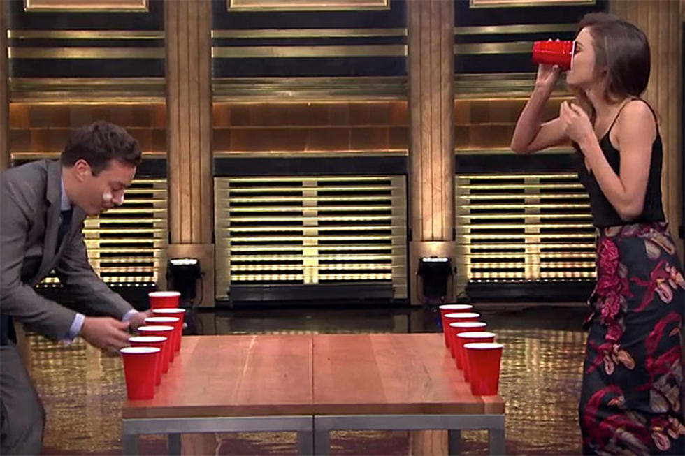 Jimmy Fallon and Miranda Kerr Play Flip Cup on ‘The Tonight Show’ [VIDEO]