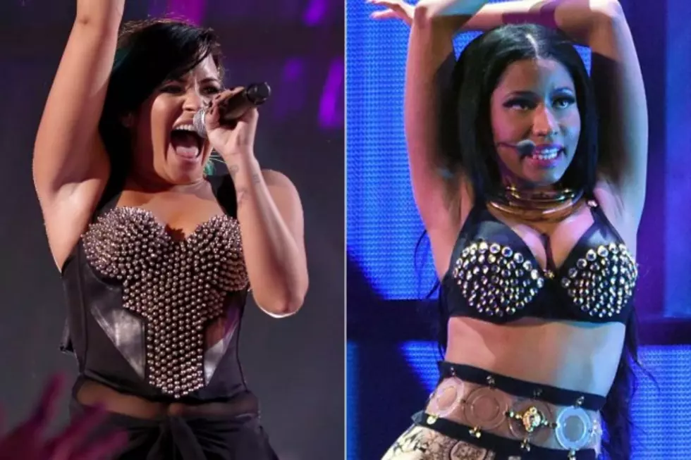 Demi Lovato vs. Nicki Minaj: Whose Studded Top Do You Like Better? &#8211; Readers Poll