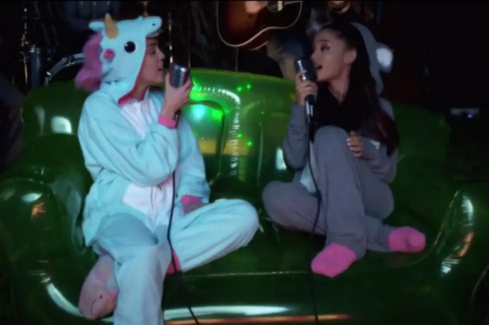 Watch Miley Cyrus + Ariana Grande Slay ‘Don’t Dream It’s Over’ in Onesies