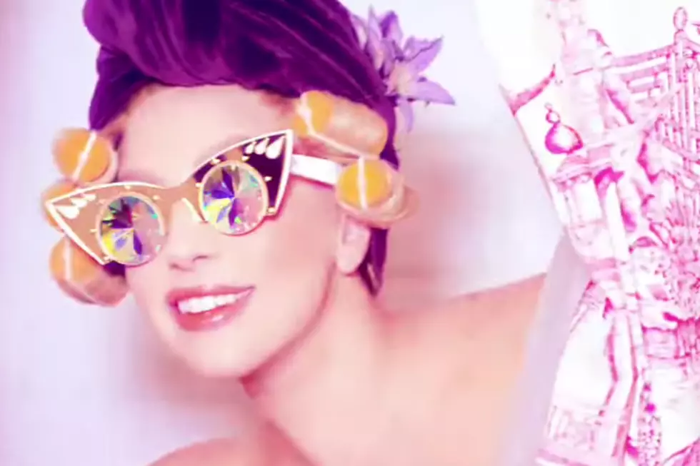 Lady Gaga Has Technicolor Tea Party, Wears Eyebrow Jewelry In Shiseido Ad