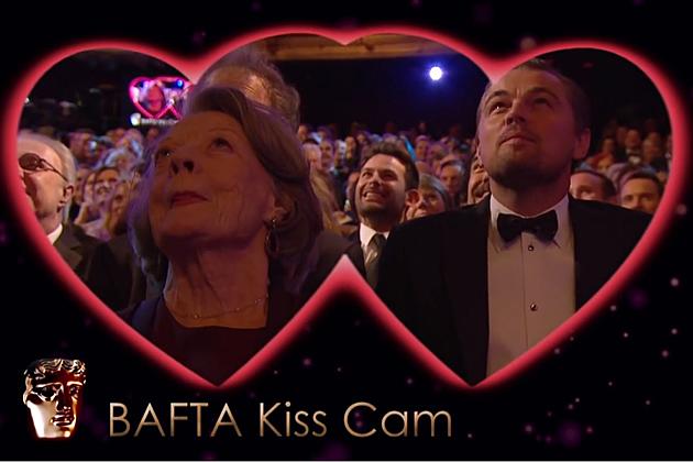 Leonardo DiCaprio and Dame Maggie Smith Smooch for BAFTA Kiss Cam