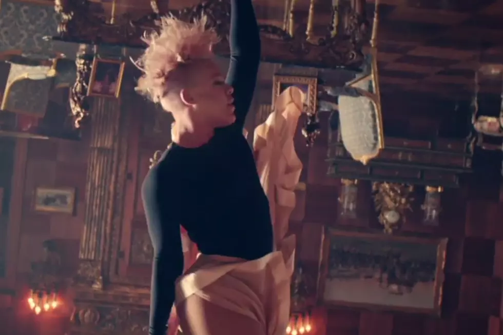 Pink’s Back in the Circusy Acrobat-Saddle in ‘Just Like Fire’ Video Preview