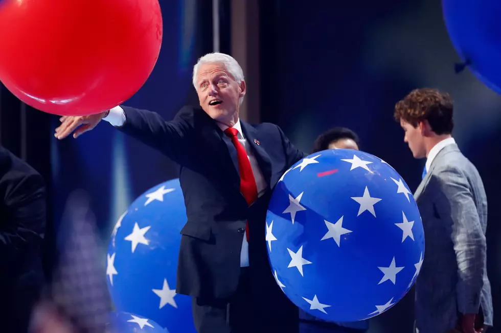 Bill Clinton Awestruck by Thousands of Balloons at 2016 DNC