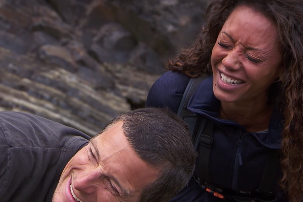 Mel B Pees on Bear Grylls' Hand on 'Running Wild'