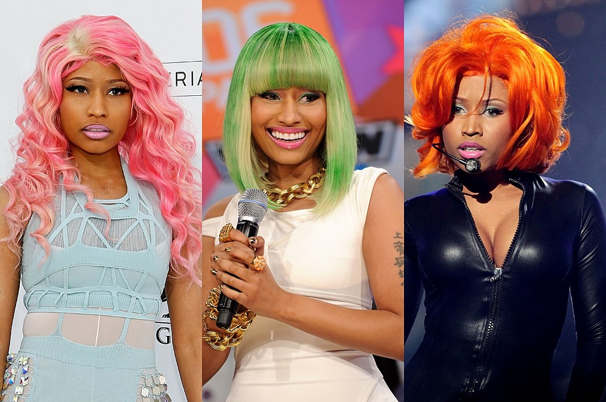 Nicki Minajs Most Colorful Quirky Hair Styles Gallery