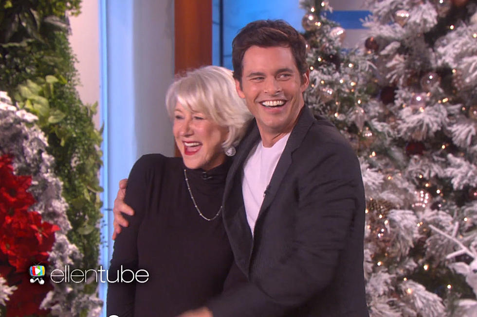 James Marsden Meets, Smooches Celeb Crush Helen Mirren on 'Ellen'