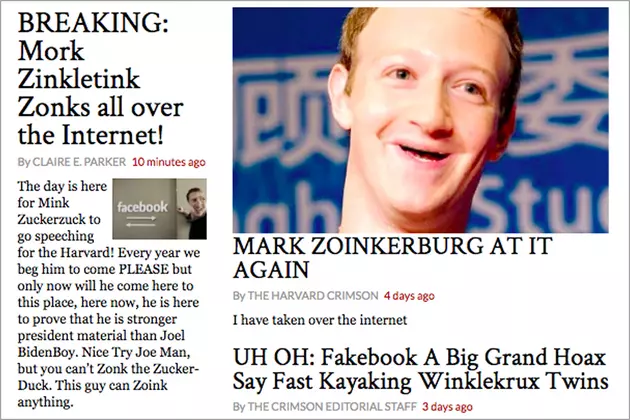 Harvard Student Newspaper Hacked as Mork Zinkletink (Sorry, Mark Zuckerberg) Gives Speech