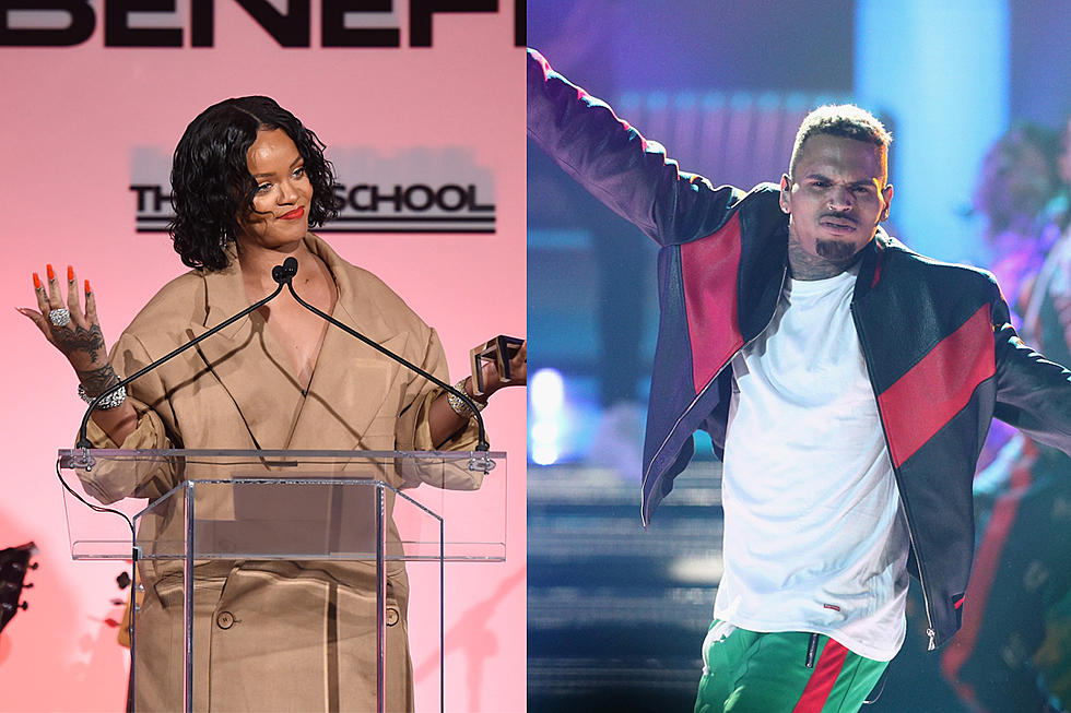 Chris Brown Makes Digital Eyes at Rihanna’s Cropover Look