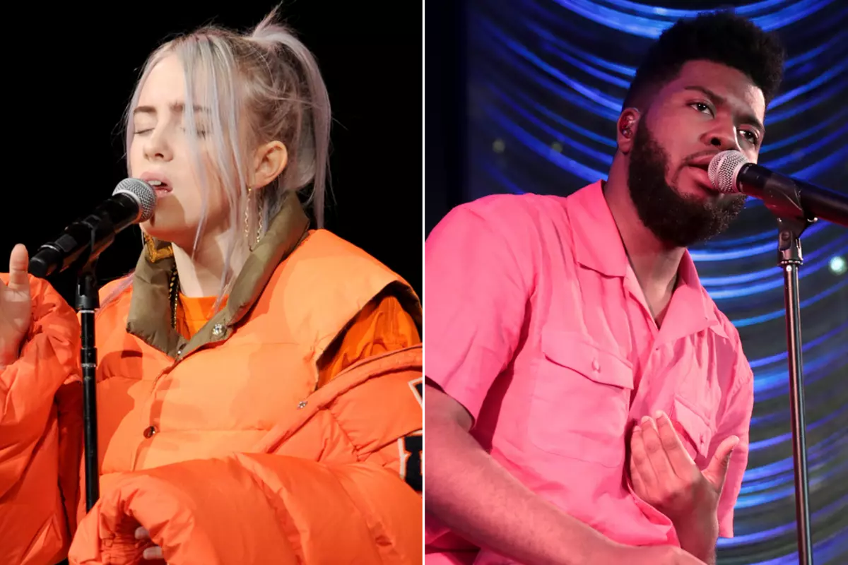9. Billie Eilish's blue hair and red and black outfit from her "Lovely" music video with Khalid - wide 7