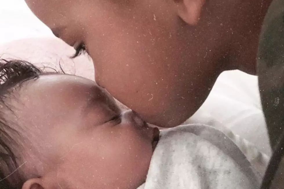 Kim Kardashian Posts Pic of Saint West Kissing Baby Sister, Chicago West
