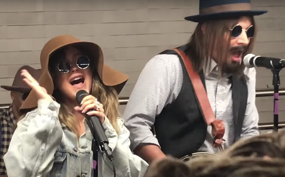 Christina Aguilera and Jimmy Fallon Perform in a Subway Station