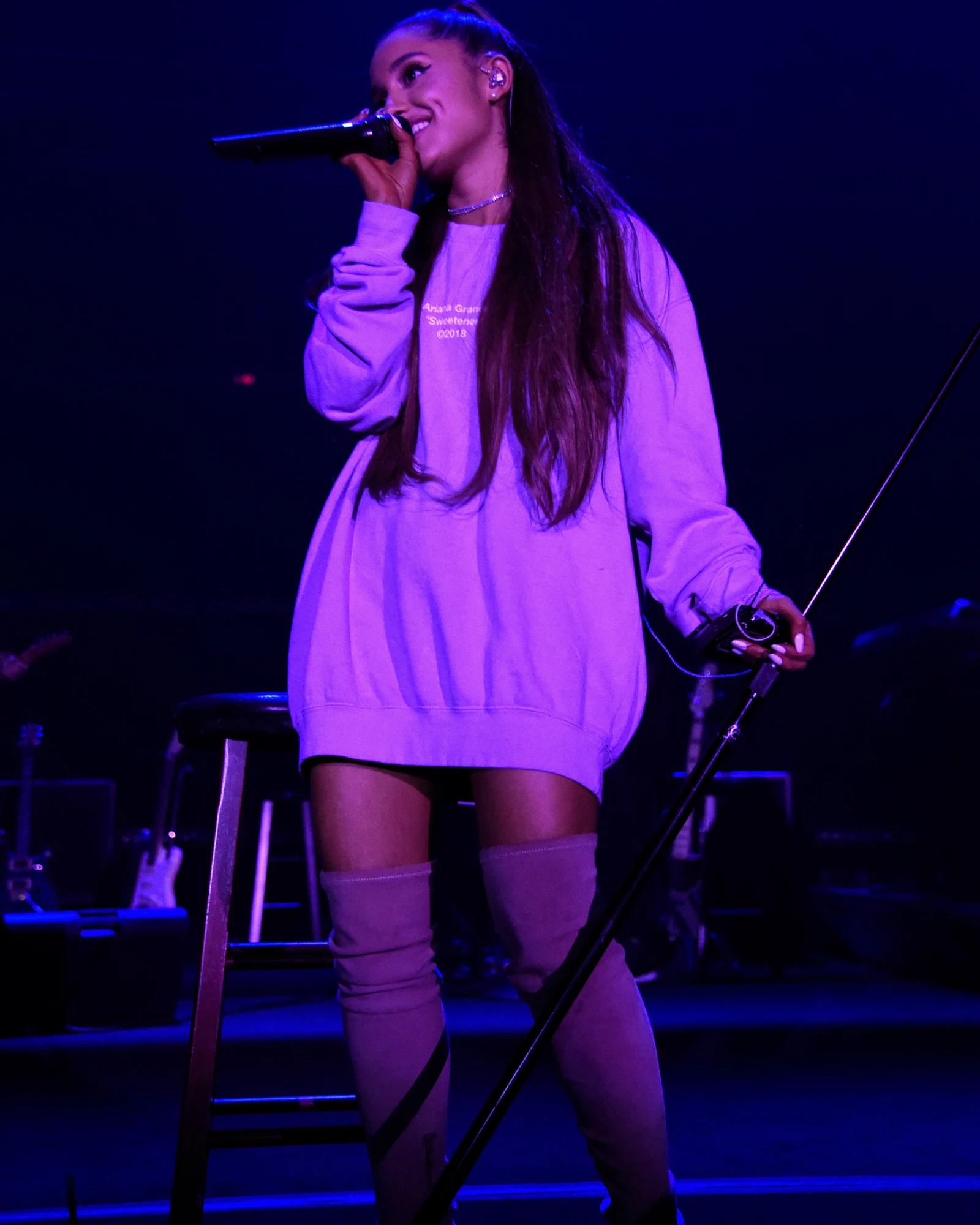 Ariana Grande Wearing Thigh High Boots